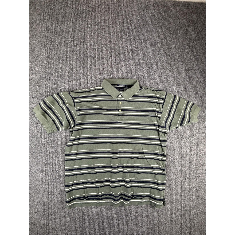 Fairway Sport Polo Shirt Mens XL Green Striped Steve Stricker Cotton Casual